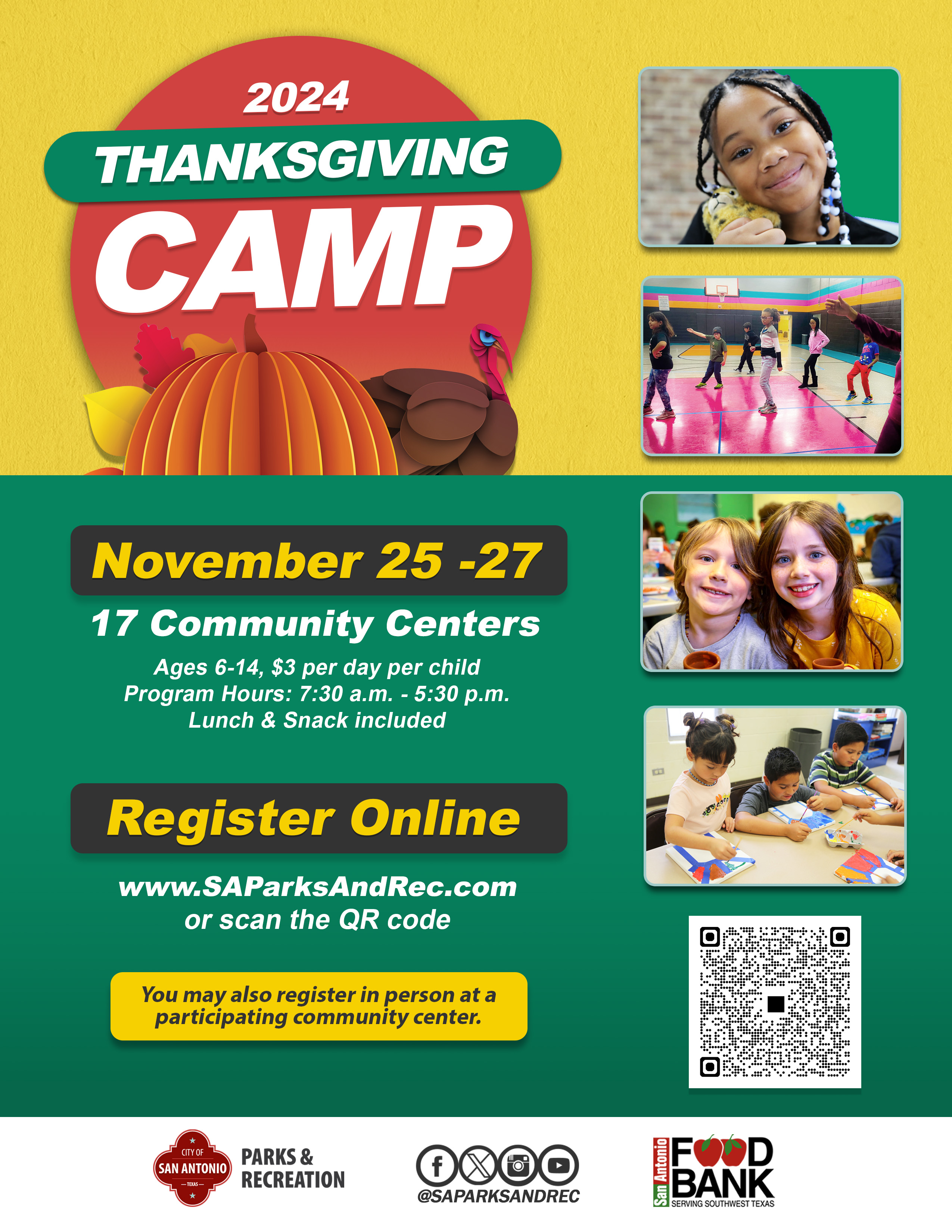 2024 Thanksgiving Camp San Antonio Participating Community Centers