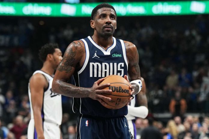 Kyrie Irving shooting free throws on March 3, 2025. Photo: Glenn James/NBAE via Getty