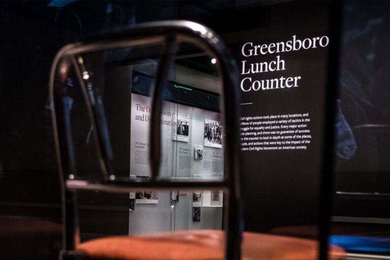 Greensboro Lunch Counter and Stools Remain On Display