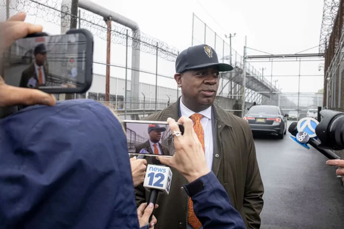 Mayor Ras Baraka outside of Delaney Hall in Newark earlier this week.Credit...Dave Sanders for The New York Times