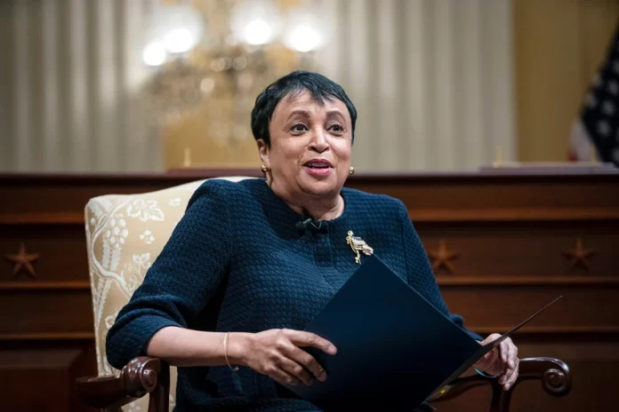 Librarian of Congress Carla Hayden during a discussion with historians about how 