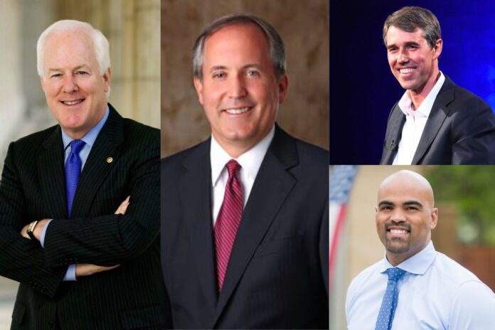 Sen. John Cornyn (R), AG Ken Paxton (R), Beto O’Rourke (D), Colin Allred (D)