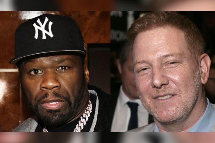 50 Cent and Ryan Kavanaugh, Images via Denise Truscello/Getty Images for Caesars Entertainment and Todd Williamson/Getty Images