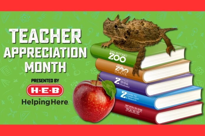 San Antonio Zoo Is Proud to Support Texas Teachers and Their Families for Teacher Appreciation Month, Presented by H-E-B!