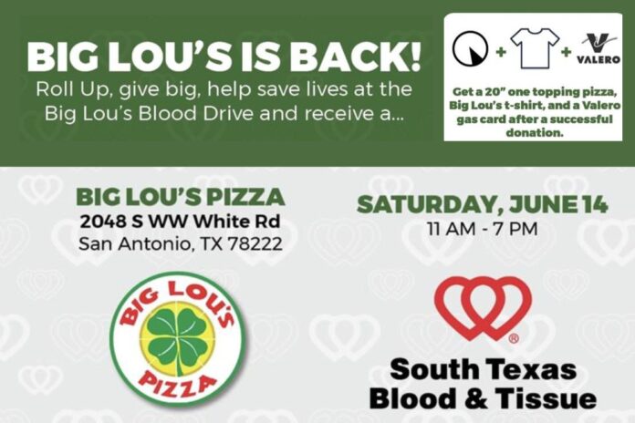 Big Lou’s Pizza to Honor Founder, Donors on World Blood Donor Day