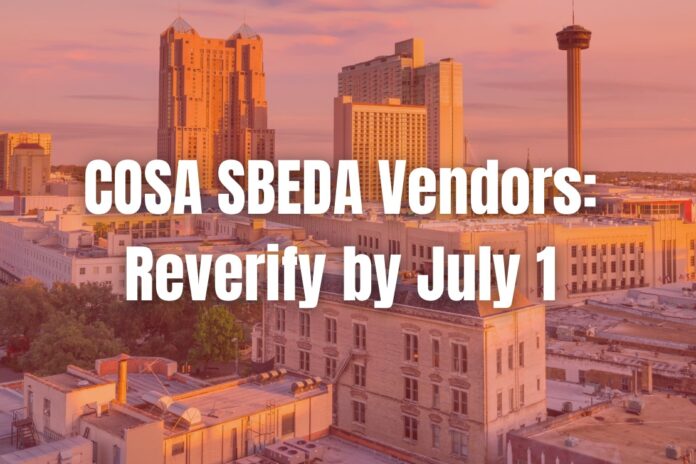 Reverify as a City of San Antonio Vendor SBEDA