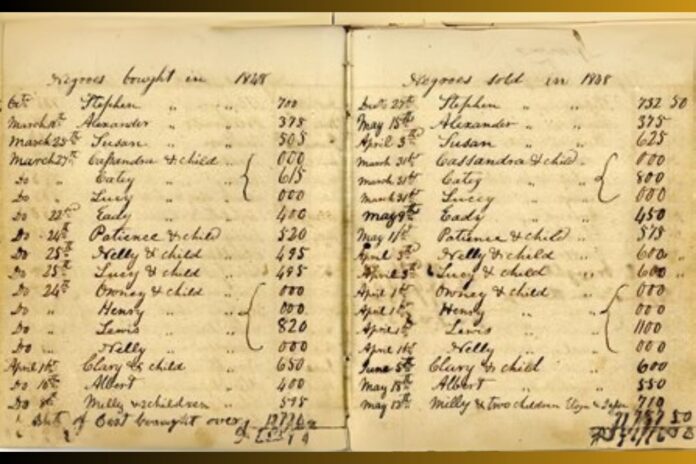 A genuine ledger from William James Smith’s slave-trading activities, listing purchases, sales, and expenses related to human trafficking | Flickr