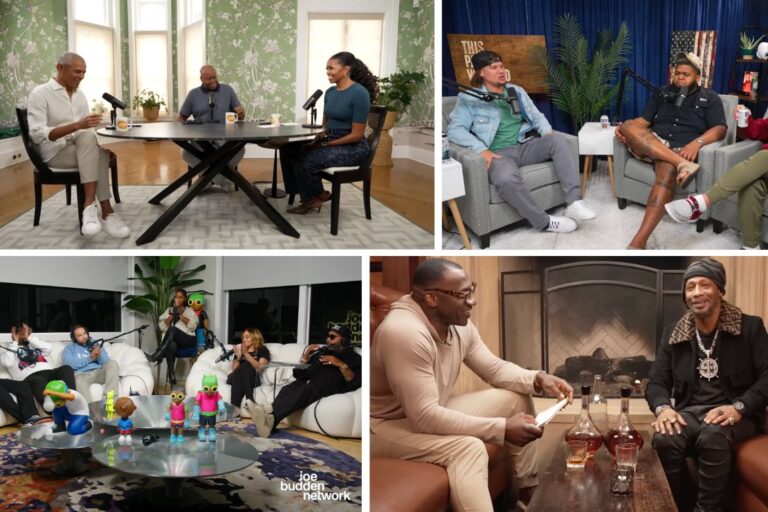 Joe Budden and co-hosts during a long-form YouTube episode