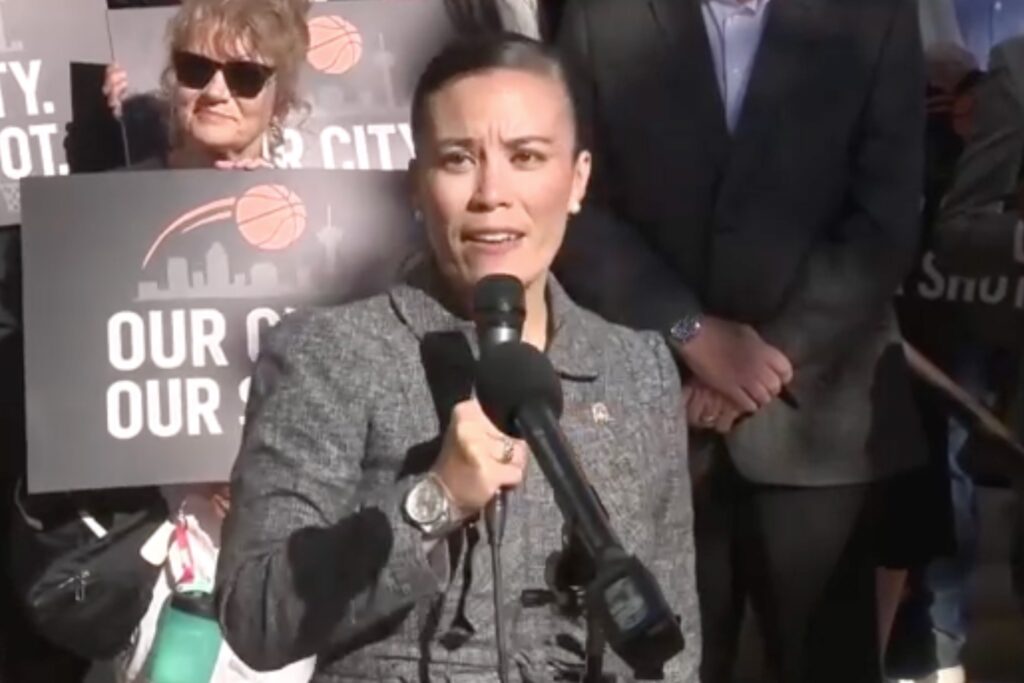 Mayor Gina Ortiz Jones Urges Residents to Demand an Independent Economic Study for the Spurs Arena on Wednesday Morning on the steps of City Hall | SA Observer
