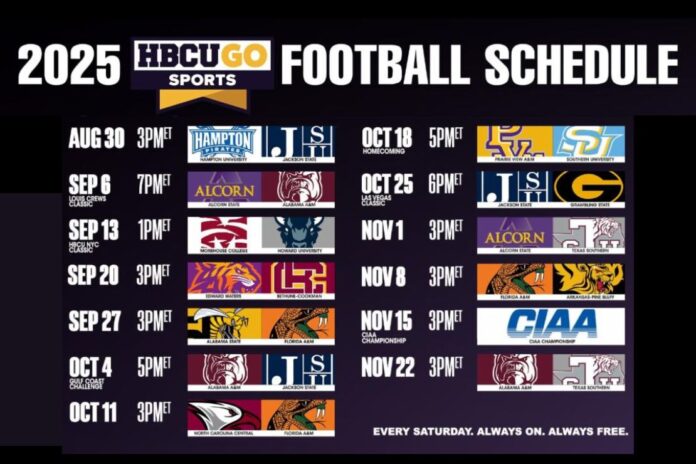 HBCU GO’s 2025 Football Season Schedule