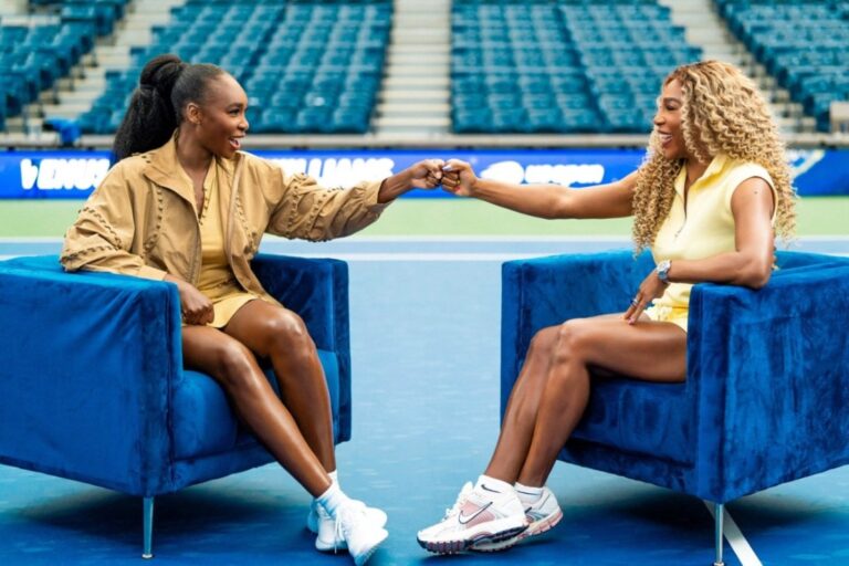 Venus and Serena Williams recorded the first episode of their new podcast at Arthur Ashe Stadium. DAYNE MALAN / NINE TWO