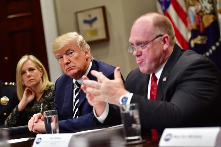 President Donald Trump holds a law enforcement roundtable on sanctuary cities at the White House on March 20, 2018. | Kevin Dietsch/Pool/Getty Images