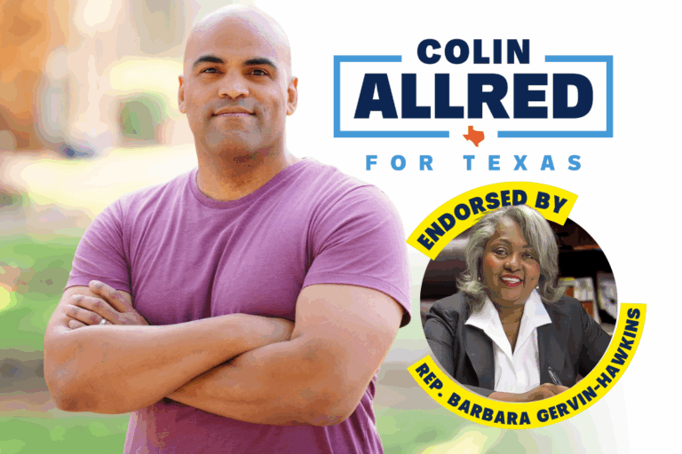 Hawkins & Other Members Of The Texas Legislative Black Caucus Back Allred