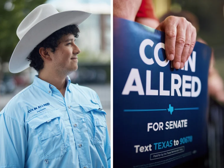 Supporters of Rep. Colin Allred at a rally in Fort Worth, Texas, on Oct. 5.JerSean Golatt for NBC News