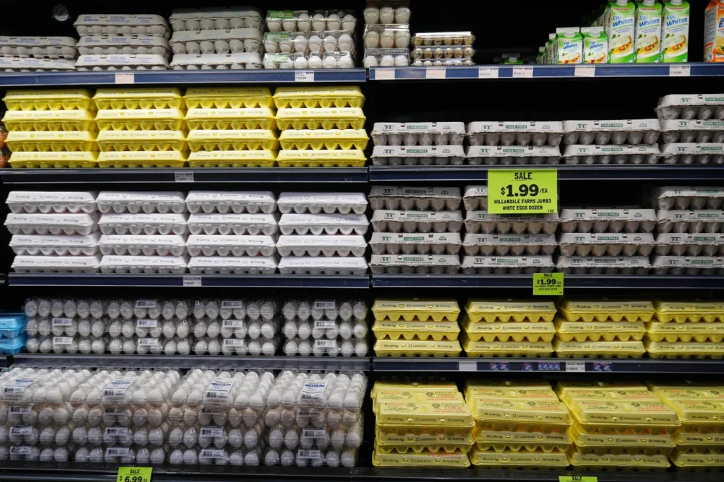 Dairy products, which are covered by the USDA Supplemental Nutrition Assistance Program (SNAP), is displayed for sale at a grocery store Friday, Oct. 31, 2025, in Nashville, Tenn. (AP Photo/George Walker IV)