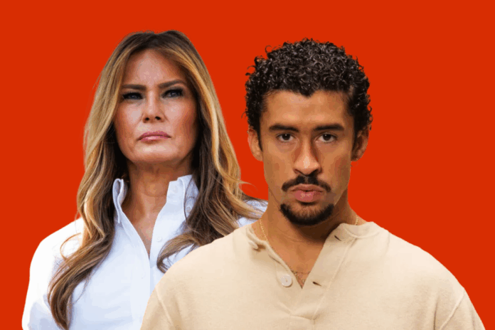 Bad Bunny and Melania Trump. Getty Images