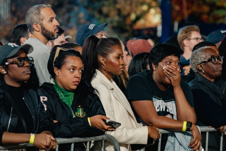Harris supporters react to results on Election Night at Howard University.Shuran Huang For NBC News