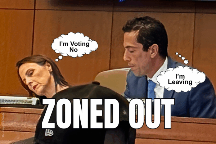 Parody image of Council members, Misty Spears and Marc Whyte.