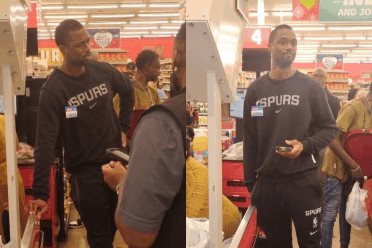 Harrison Barnes at H-E-B off E. Houston and New Braunfels, November 19, 2025. PHOTO: Sonia Cavanaugh