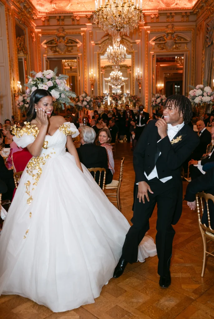 Bronwyn Vance in Stéphane Rolland Haute Couture, and her cavalier Slater Vance. Photo by: Morgan Amsellem, Vouge