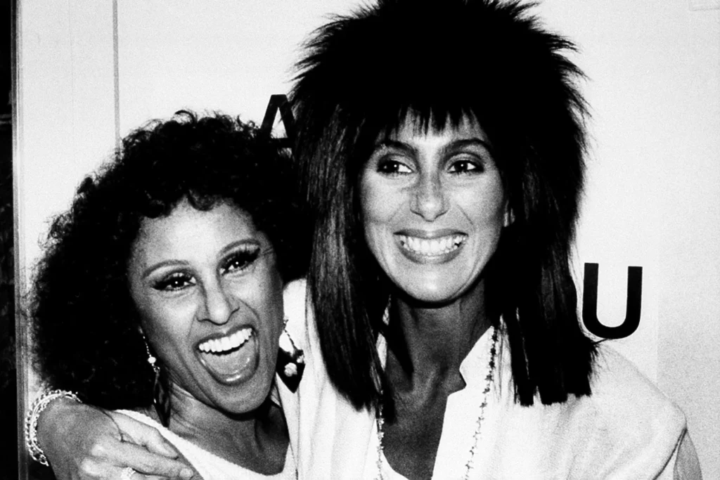 Cher hugs her friend Darlene Love after a performance of the Broadway musical 'Leader of the Pack' in 1985.
AP Photo/Frankie Ziths
