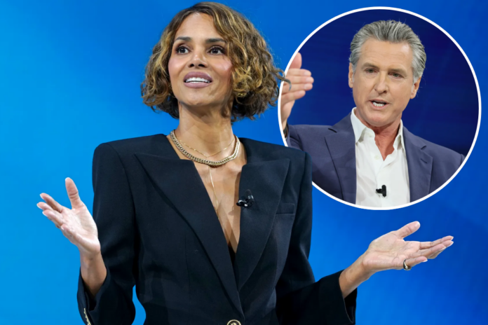 Halle Berry speaks onstage during The New York Times DealBook Summit 2025 at Jazz at Lincoln Center on December 3, 2025 in New York City. Photo by David Dee Delgado/Getty Images for The New York Times