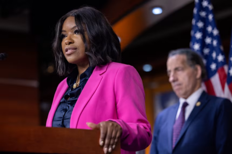 Rep. Jasmine Crockett speaks at a news conference in Washington, DC, on September 8, 2025. Nathan Posner/Anadolu/Getty Images