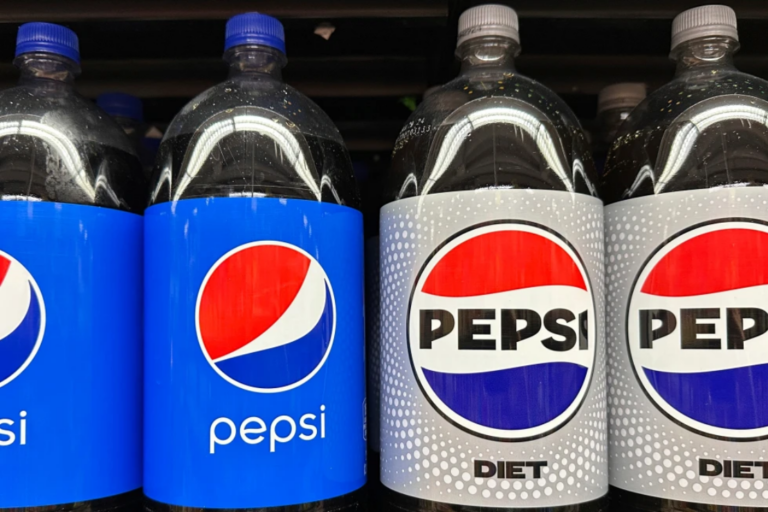 Plastic bottles of Pepsi are displayed at a grocery store, Nov. 15, 2023, in New York. (AP Photo/Ted Shaffrey, File)