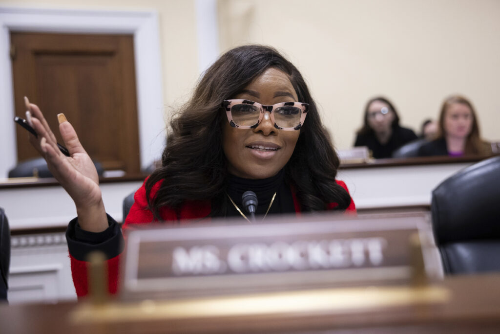 Rep. Jasmine Crockett (D-Texas) during a hearing in February. Francis Chung/POLITICO