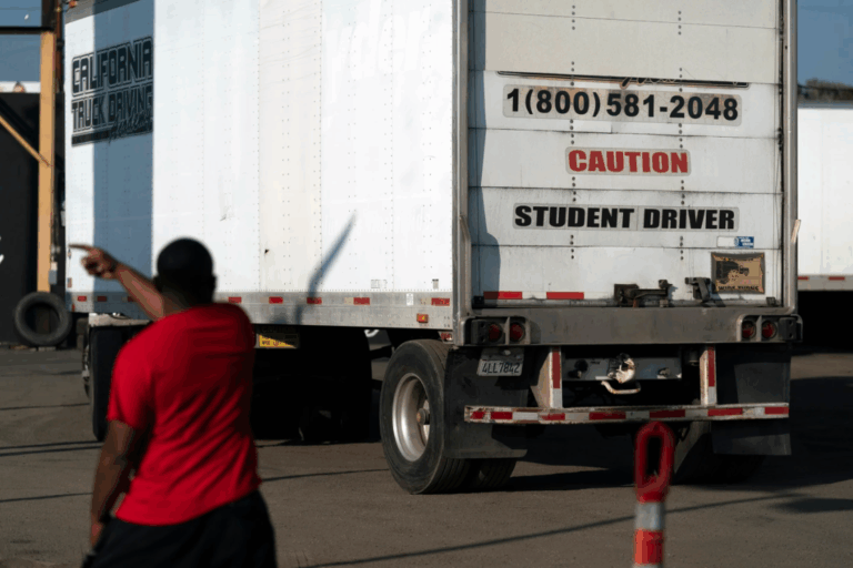 A student driver helps his classmate steer the wheel into the right direction as they practice driving in reverse in Calif., Nov. 17, 2021. (AP Photo/Jae C. Hong, File)