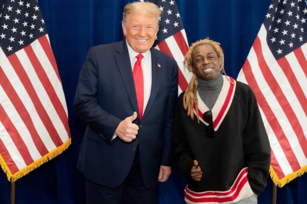 President Donald Trump met with rapper Lil Wayne in Miami on Thursday. Lil Wayne praised the president in a tweet. From Lil Wayne/Twitter