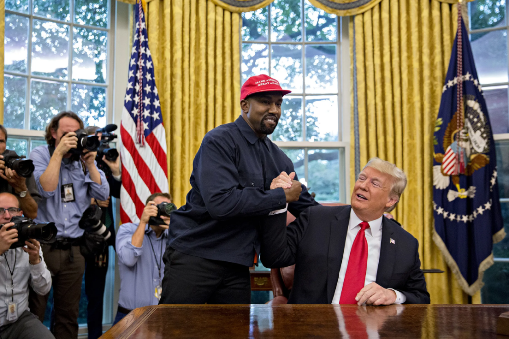 Kanye West shakes hands with U.S. President Donald Trump in the Oval Office in 2018Credit: Getty