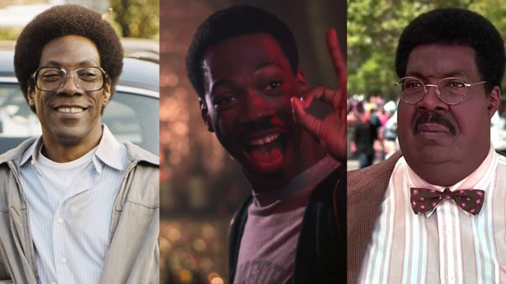 Eddie Murphy in Norbit, Nutty Professor, and Beverly Hills Cop. Screenrant