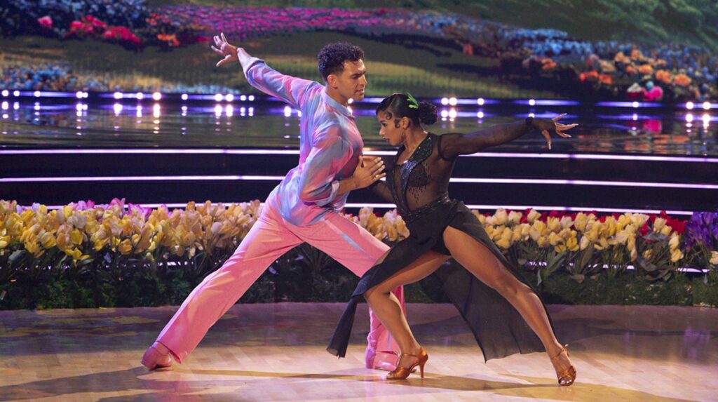 UCLA Bruin Jordan Chiles and pro partner Ezra Sosa on “Dancing With the Stars”
Credit: Disney/Eric Mcandless