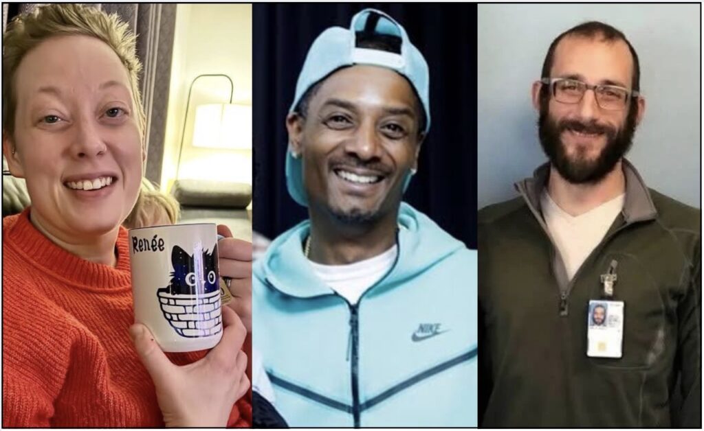 (L-R) Renee Good (MN), Keith Porter (LA), Alex Pretti (MN), have all been shot and killed by ICE in recent weeks.