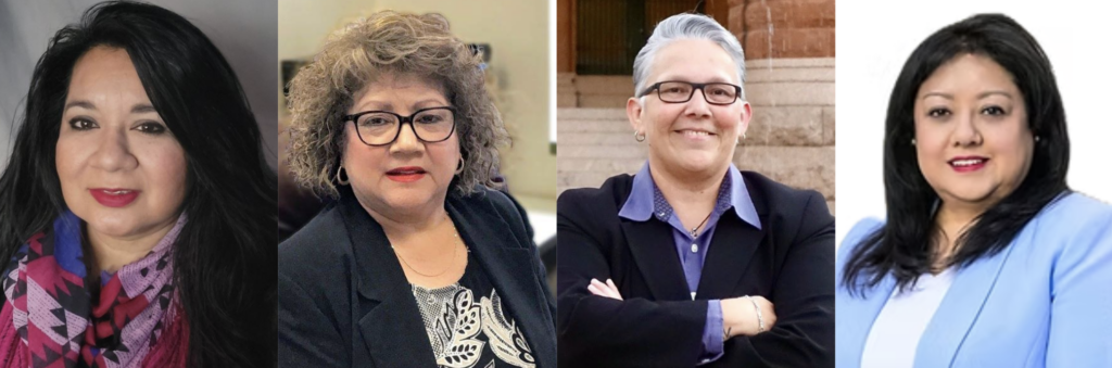 (L-R) Gloria A. Martinez, Elva Abundis Esparza, Christine “Chris” Castillo, and Monica Ramirez Alcántara