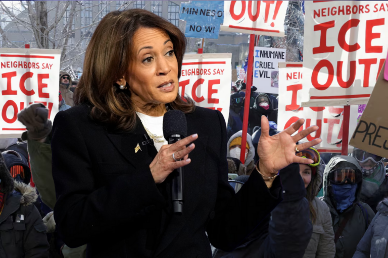 Kamala Harris set against Minneapolis ICE protests. Getty Images