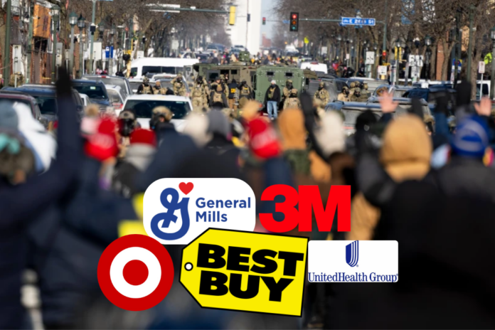 Protesters advance toward federal agents with their hands up near the site of the fatal shooting of 37-year-old Alex Pretti by federal agents in Minneapolis on Saturday, Jan. 24, 2026. (Ellen Schmidt/MinnPost via AP)