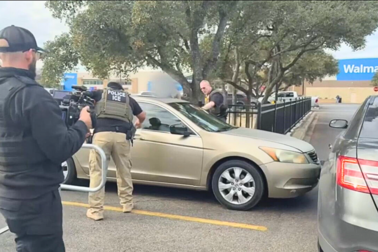 Video captured by the U.S. Immigration and Customs Enforcement shows the moments someone rammed ICE agents with a car here in San Antonio. Screenshot