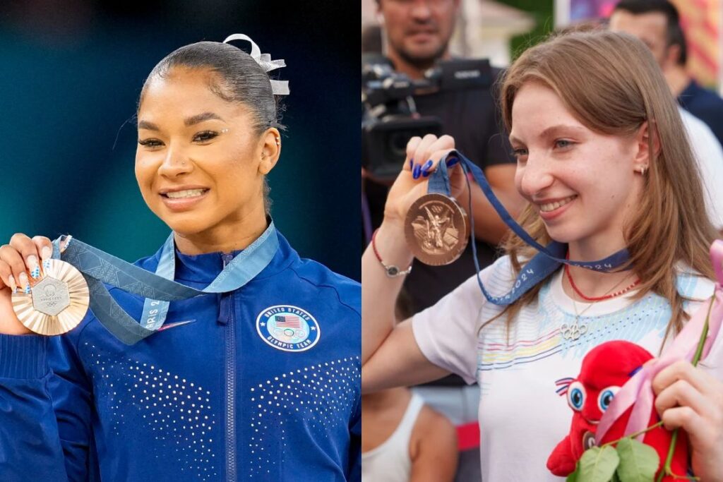 Jordan Chiles and Ana Barbosu. AP Photo