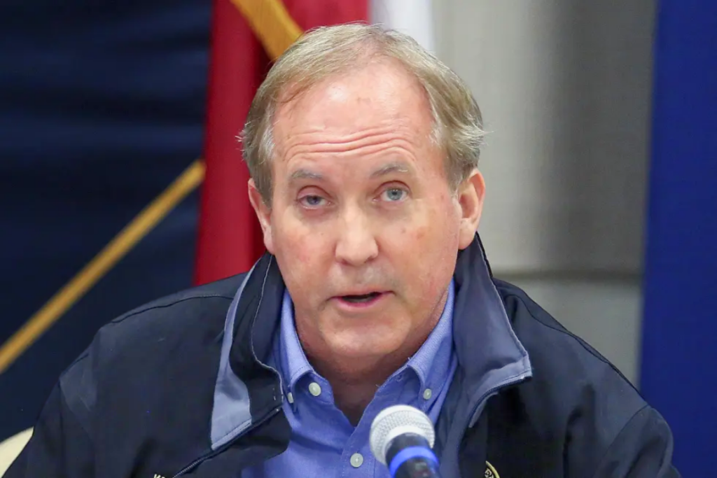 Texas Attorney General Ken Paxton speaks to the media in Weslaco, Texas, on Jan. 27, 2022. (Joel Martinez/The Monitor via AP, File)