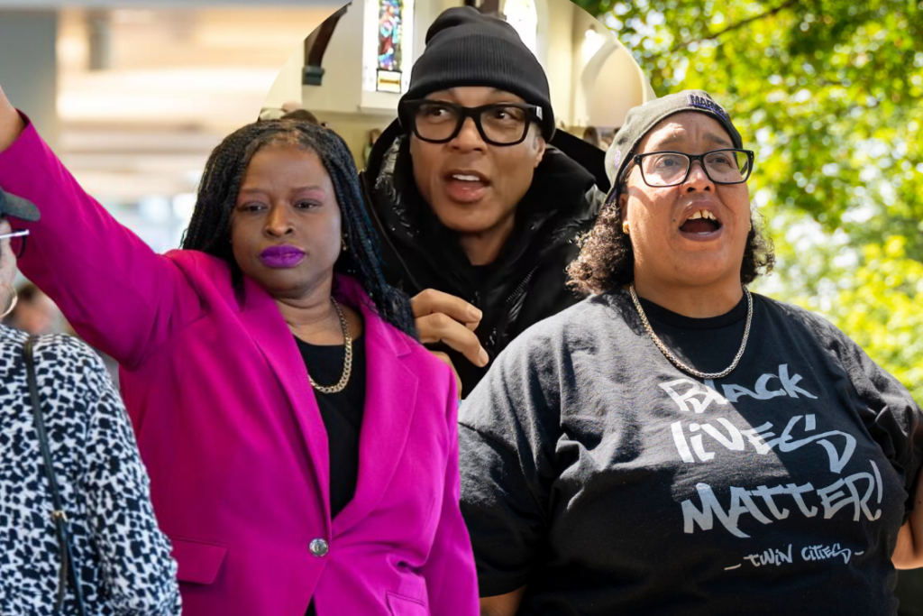 (L-R) Nekima Levy Armstrong, Don Lemon (middle), and Chauntyll Allen.