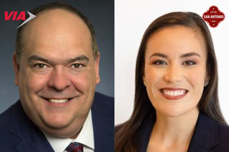 VIA President and CEO Jon Gary Herrera (L) and Mayor Gina Ortiz Jones (R), Mayor Seeks VIA Plan for Fare-Free Pilot on Busiest Bus Routes