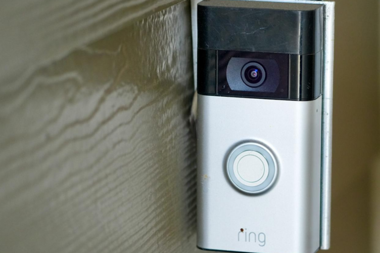 A Ring camera like this one can now be used to track lost dogs using the company's new "Search Party" feature, which some civil libertarians say raises significant privacy concerns.