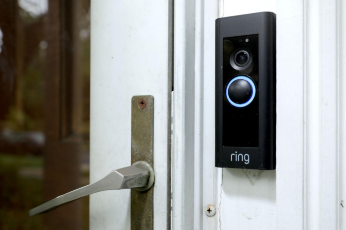 Ring doorbell camera, July 16, 2019, in Wolcott, Conn. (AP Photo/Jessica Hill, File)
