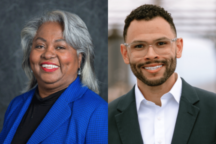 (L-R) Incumbent Barbara Gervin-Hawkins and challenger Jordan Brown.