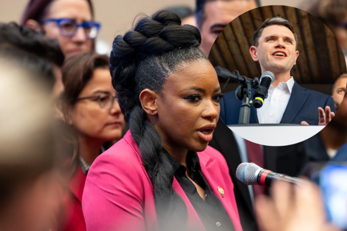 Rep. Jasmine Crockett speaks at a press conference with fellow congressional Democrats in Los Angeles, Calif., on Nov. 24. Photo: David Crane/MediaNews Group/Los Angeles Daily News via Getty Images