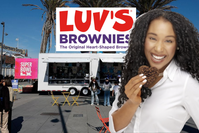 Luv’s Brownies 30th anniversary celebration featuring heart-shaped brownies and Super Bowl LX events
