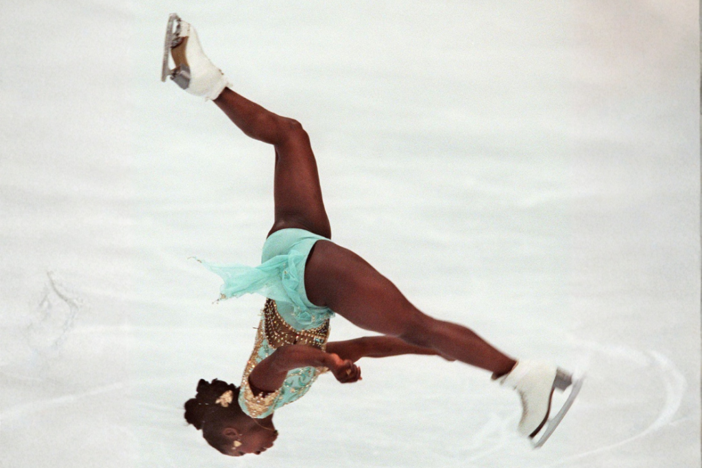 Surya Bonaly turned heads at the 1998 Nagano Games. (Joel Richardson/The Washington Post)