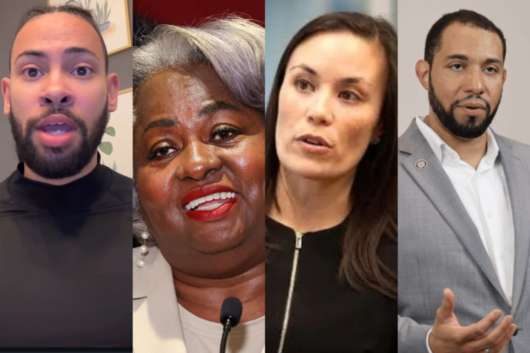 (L-R) Councilman Jalen McKee-Rodgriguez, Rep. Barbara Gervin-Hawkins, Mayor Gina Ortiz Jones, and commissioner Tommy Calvert.